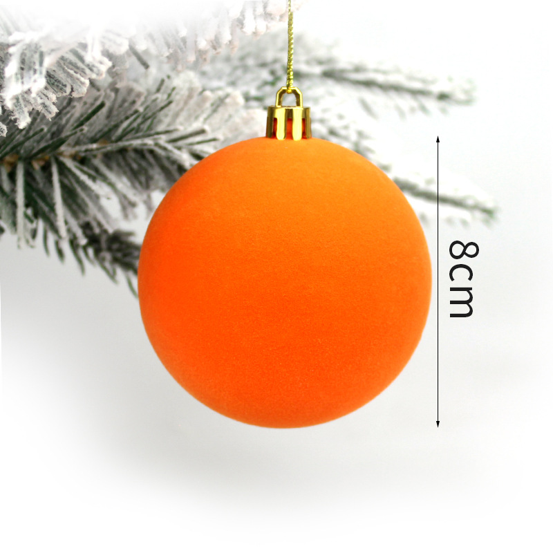 Bolas de Navidad floqued Bolas de Navidad Bolas de Navidad Decoraciones de Navidad Colgantes de árbol de Navidad Decoraciones de Navidad Colgantes de Bolas Floqued