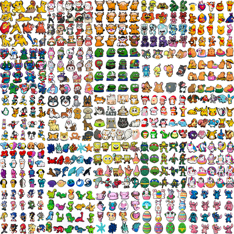 Animal suit 70 sets of hot selling cartoon Zhibixing shoes flower soft rubber shoe buckle DIY hole shoes accessories decorative lion