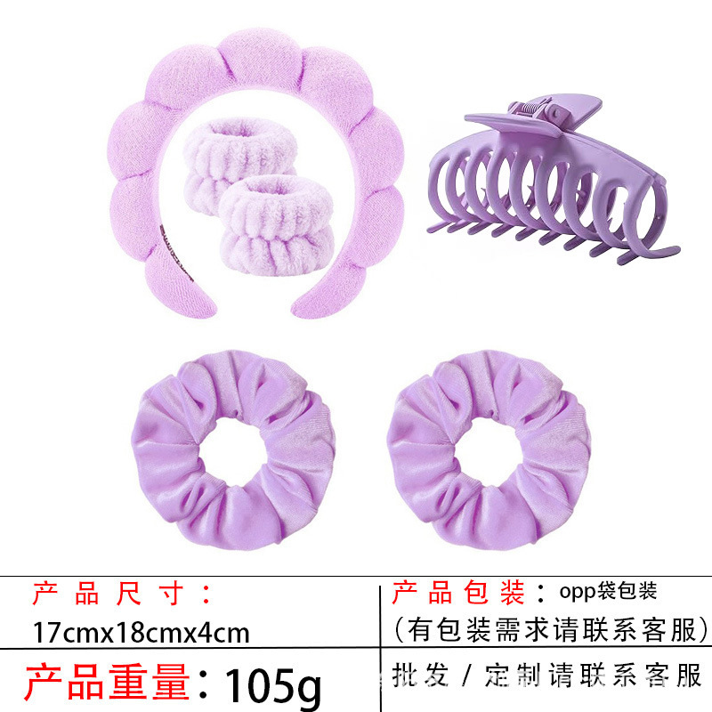 跨境海绵云朵发箍批发高颅顶高级感毛巾布麻花女士洗脸手腕带头箍|undefined