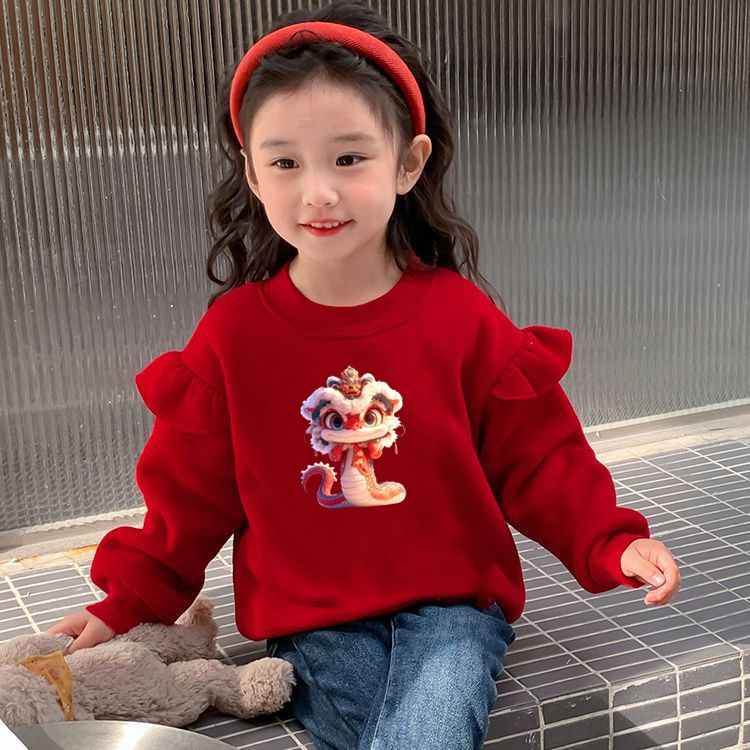Holiday, Daily Occasion Chinoiserie Animal Letter Polyester Hoodies & Sweaters