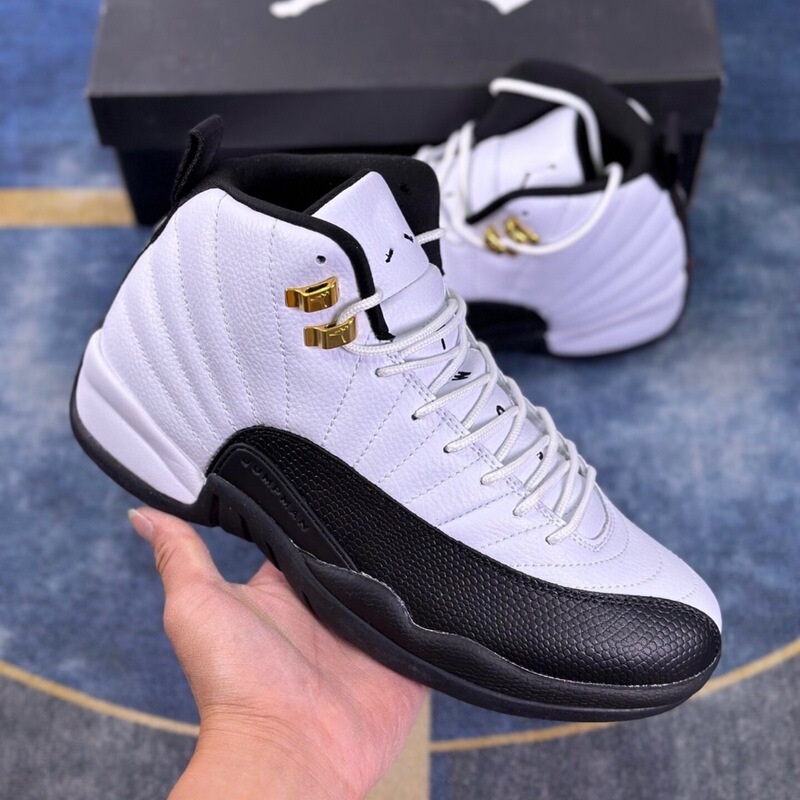 Putian Jordan AJ12 High-Top Real Carbon Air Cushion Basketball Shoes World Cup Easter Wear-Resistant Elastic Men's Shoes New Model