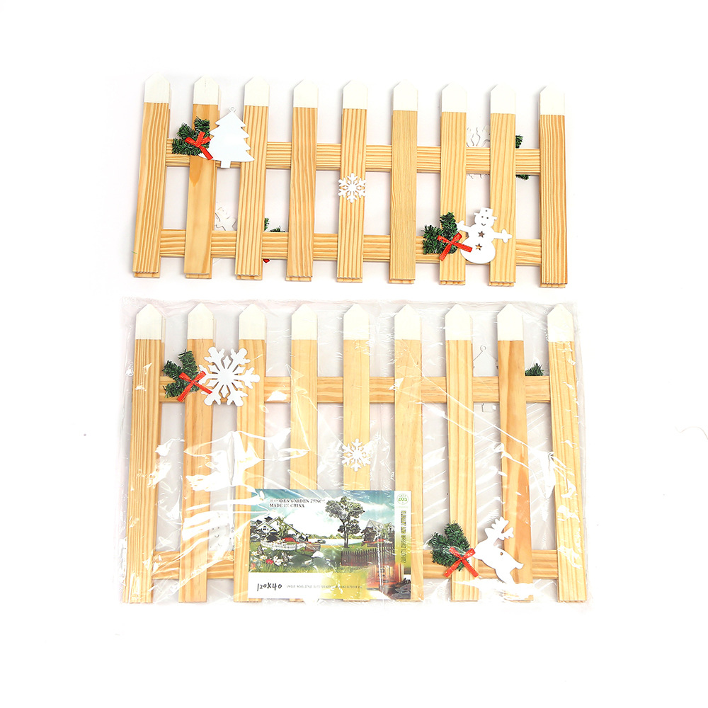 Navidad decoración cerca de rejilla de madera barandilla cerca de barandilla guarnición muñeco de nieve mapa de árbol de Navidad fábrica directa image 7