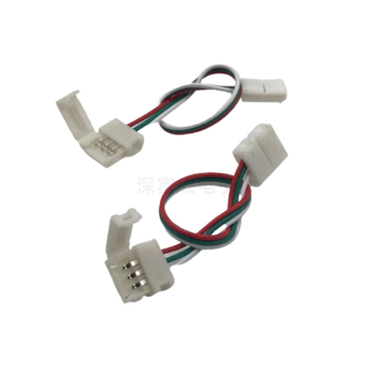 Tira de luces LED de 10 mm, 3 pines, multicolor, con conector sin soldadura, conector a presión sin soldadura de 8 mm, multicolor.