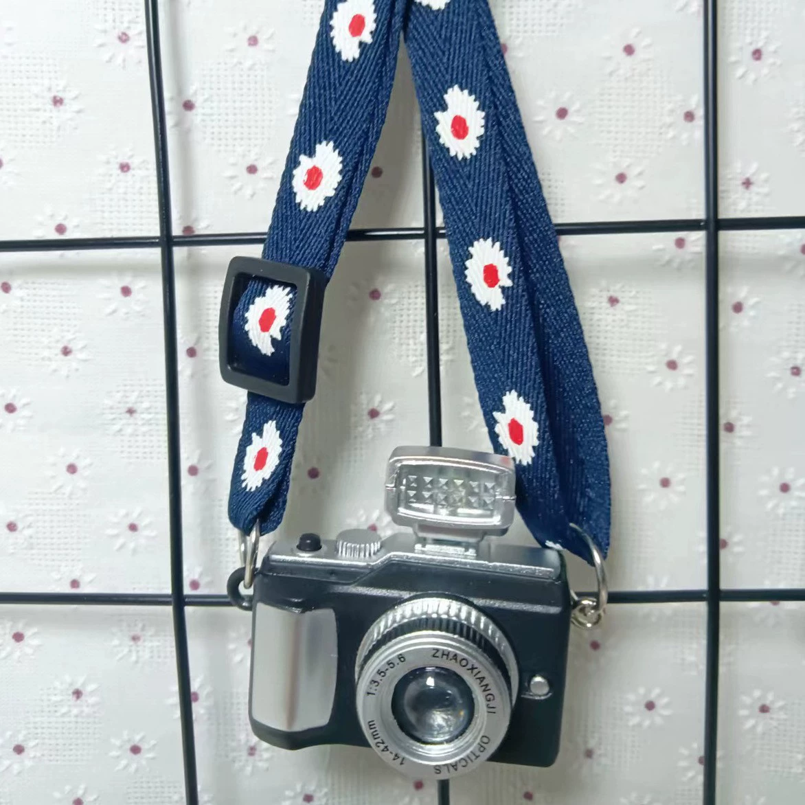 Cotton flashing doll, straps, retro small camera, keychain, makes sounds