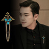 Brooch English style, suit, chain, pin, retro badge, accessory lapel pin, Korean style, British style