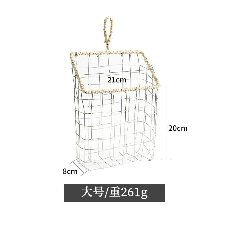 ins铁丝铁艺编织收纳篮零食杂物收纳筐水果面包储物篮手工手提篮|undefined