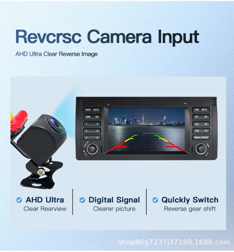 Suitable for BMW 5 Series E39 X5 E53 7inch Car-mounted central control large screen navigation reversing camera Bluetooth radio
