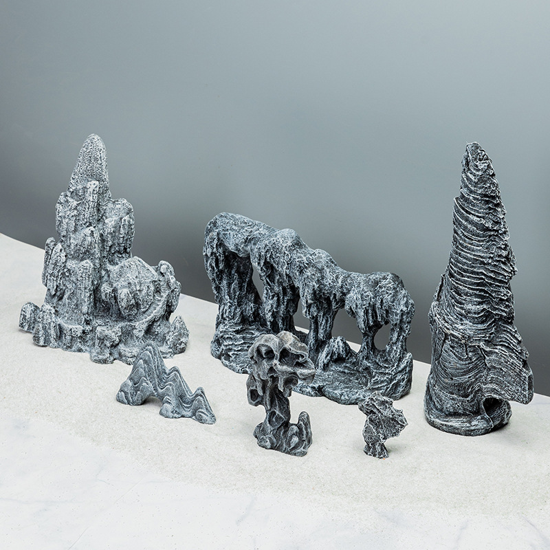 仿真假山石家用盆景布景配件客厅鱼缸装饰造景微景观盆栽创意摆件