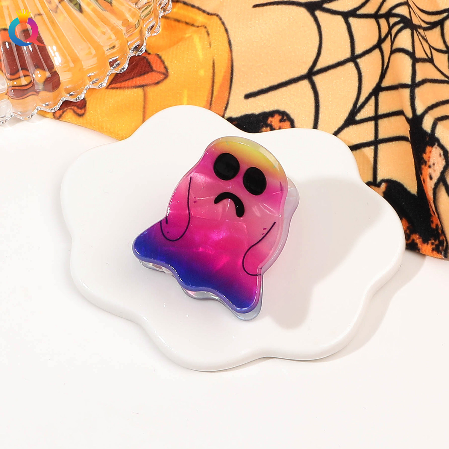 21g Weight Hair Claws Hair Accessories Type 1 Piece Quantity Holiday, Festival Occasion Arylic Material Halloween Festival ghost Pattern Women's Gender Cute Style Halloween Cute Women's Ghost Arylic Hair Claws 9