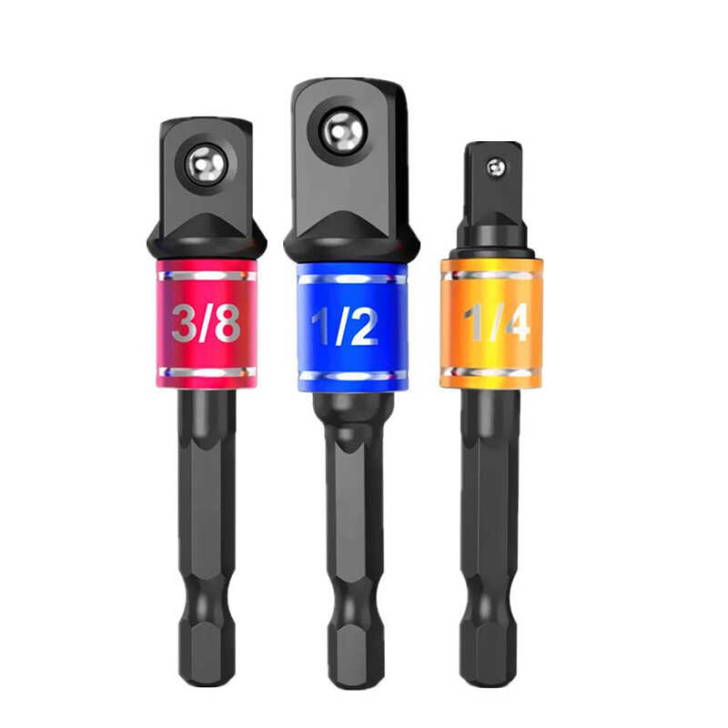 conector de conversión de mango hexagonal a cabeza cuadrada manguito conector de conversión de cabeza de lote de taladro de mano llave eléctrica manguito conexión de cabeza