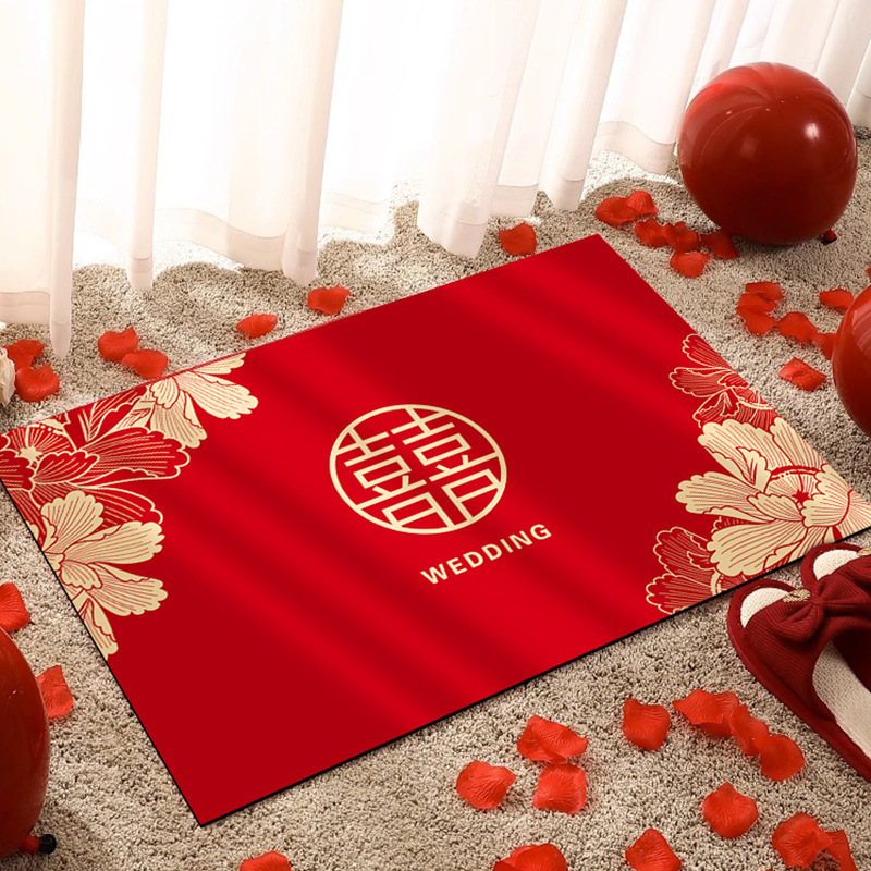 Entrance Door Floor Mat Chinese Style Quick-Drying Diatom Mud Floor Mat Stain-Resistant Anti-Slip Mat Newlywed Home Decoration Red Door Mat Entrance Door Floor Mat Chinese Style Quick-Drying Diatom Mud Floor Mat Stain-Resistant Anti-Slip Mat Newlywed Home Decoration Red Door Mat