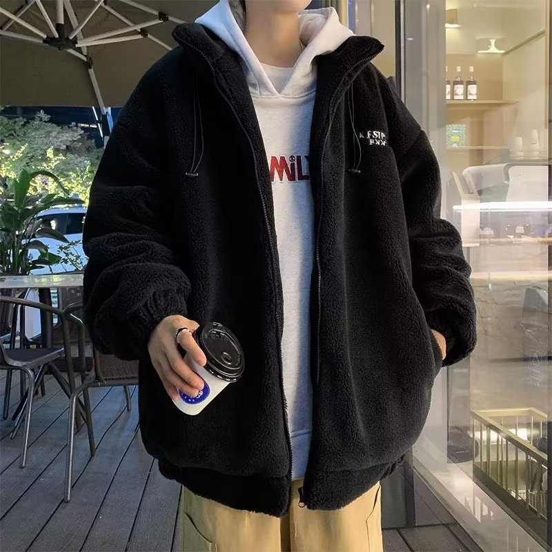 Nuevo color sólido de moda de los hombres de moda cremallera abrigo de algodón acolchado 2023 nuevo collar de pie Moda juvenil Harajuku