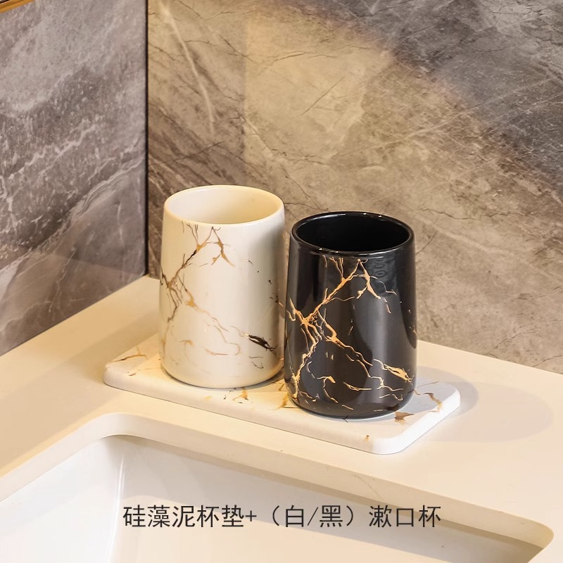 Taza de enjuague bucal taza de cepillo de dientes de pareja taza de dientes de cerámica de lujo ligero de alta gama taza de lavado taza de cepillo de dientes de alta calidad