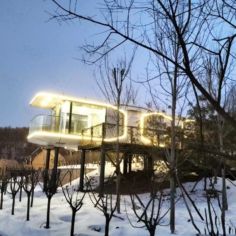 Móvil portátil Hotel café contenedor casa residencial B & B se puede montar cabina de camuflaje simple