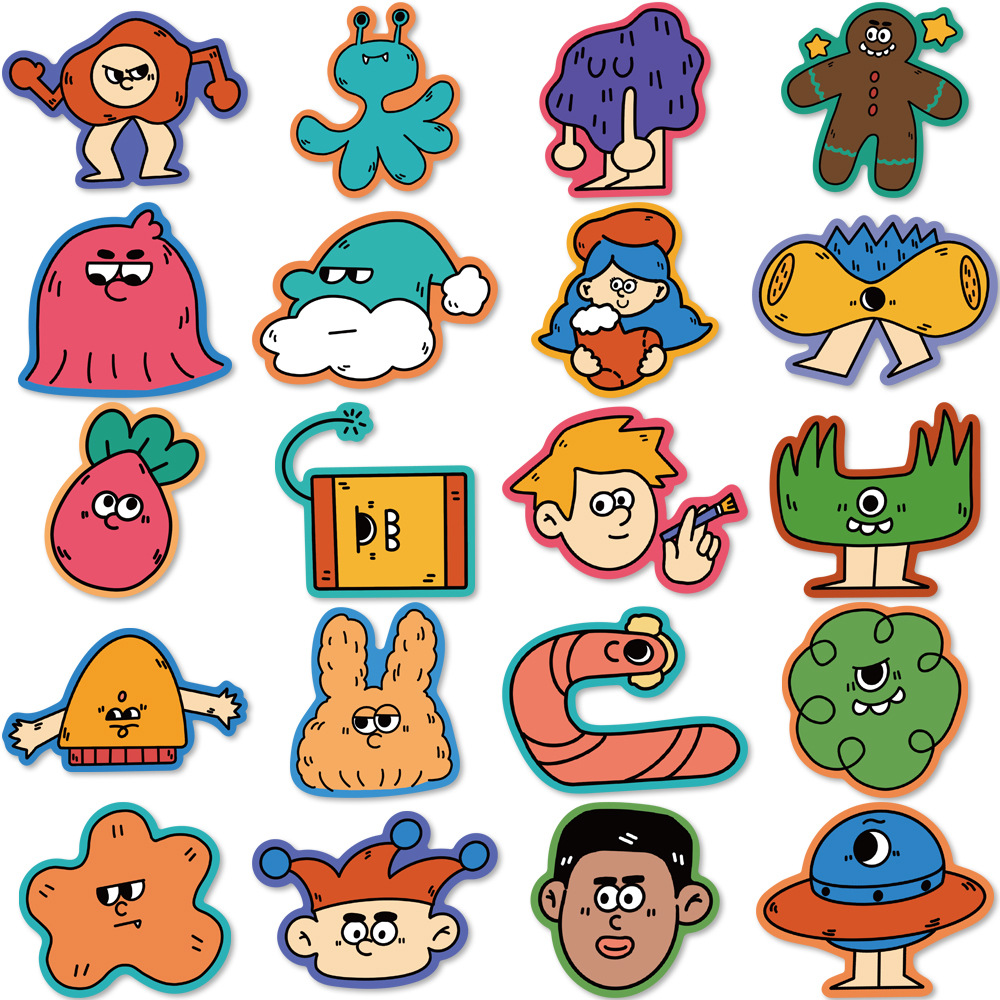Cartoon Pattern Cute Style 1 Set Cartoon School Pvc Cute Stickers