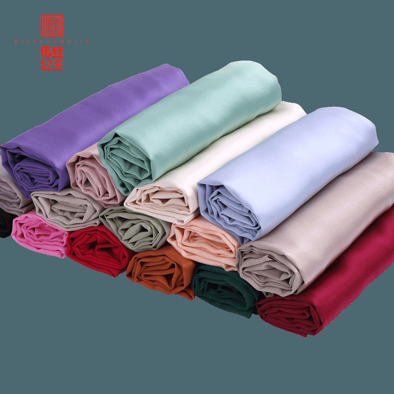 Manufactor goods in stock mulberry silk Solid Real silk cloth 16 Crepe satin 114 Width clothing bedding silk Fabric