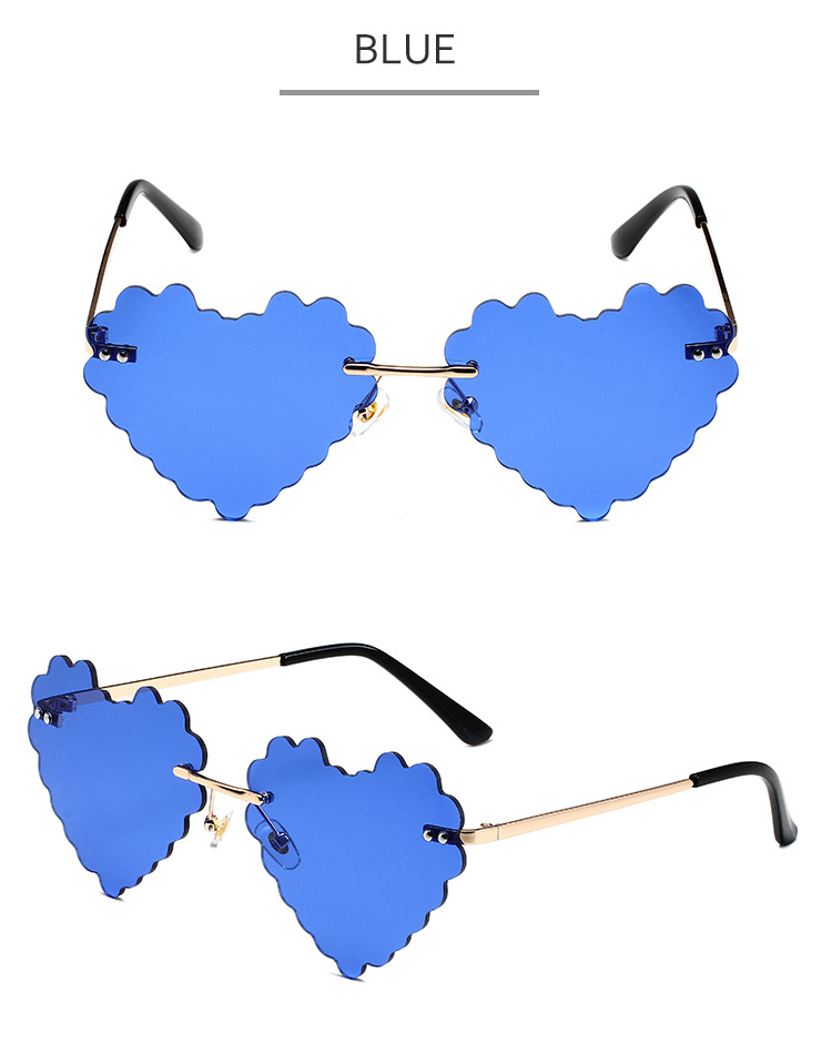 60g Weight Frameless Glasses Structure Sunglasses Classification PC, UV400 Protection, Tinted Lenses Lens Material Special-Shaped Mirror Glasses Style Outdoor, Travel, Beach Occasion Heart Shape Pattern All Seasons Season Women's Gender Novelty, Classic Style Style Novelty Classic Style Heart Shape PC UV400 Protection Tinted Lenses Special-Shaped Mirror Frameless Women's Sunglasses 11
