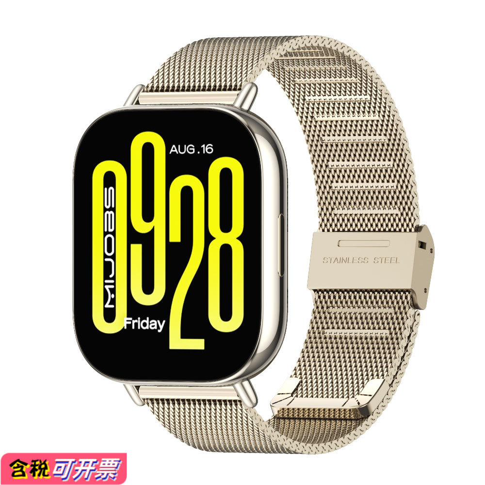 Suitable for Xiaomi/Redmi/Huawei/Oppo/Honor Watch Strap 20/22mm Magnetic Buckle Three-Bead Stainless Steel