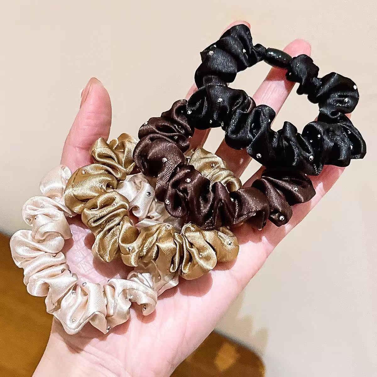 Melard Brown Elastic Hairband For Women, High-end French-style Hair Accessory, Scrunchie With High Elasticity_voghion.com