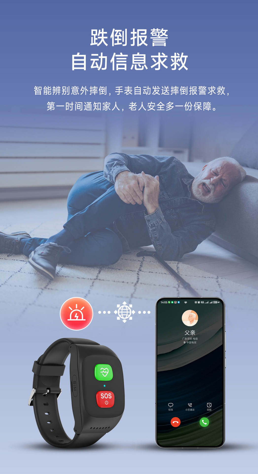 All-network 4G elderly smart multi-functional phone bracelet, blood pressure, heart rate, fall, waterproof, body temperature, chat and positioning undefined