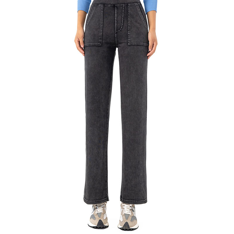 Nuevos vaqueros cargo de estilo americano con múltiples bolsillos para mujer, pantalones casuales de pierna ancha y cintura alta, estilo vintage y moderno.