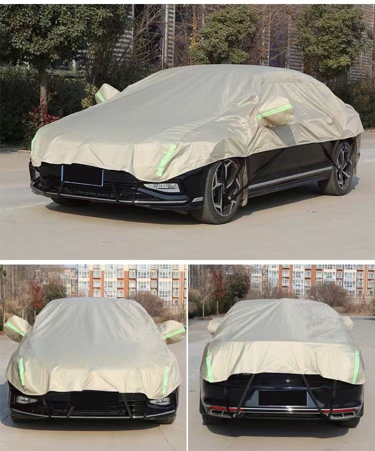 Sand gold - premium oxford cloth fleece-lined half cover [leave vehicle model in comments]