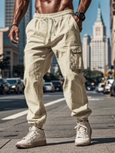 X 71585 Linen multi-pocket joggers �����ڴ����ſ�