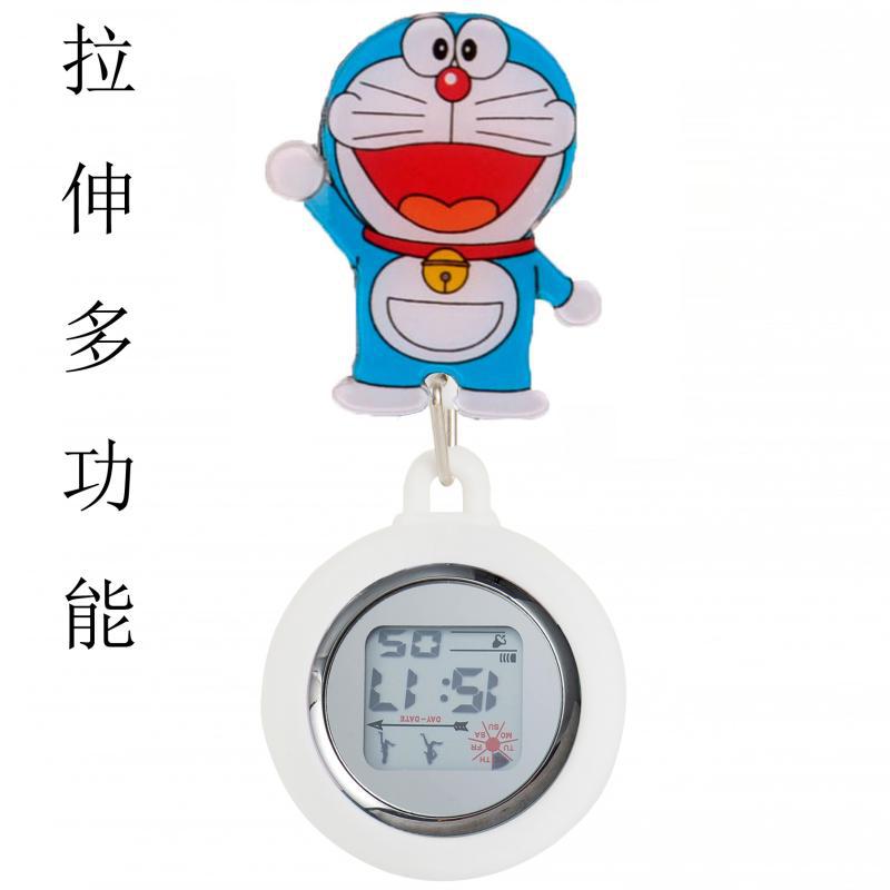 Reloj de enfermera de estiramiento multifuncional luminoso fuerte reloj colgante reloj electrónico digital retráctil de dibujos animados lindo clip cronómetro reloj de bolsillo