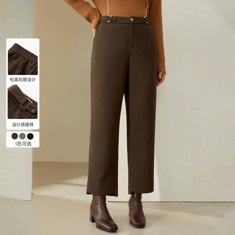 Великое шоу большого размера женской одежды чувство дикого дизайна, удобство, эластика, талия, тонкие брюки, толстые mm2024 зимняя одежда новый