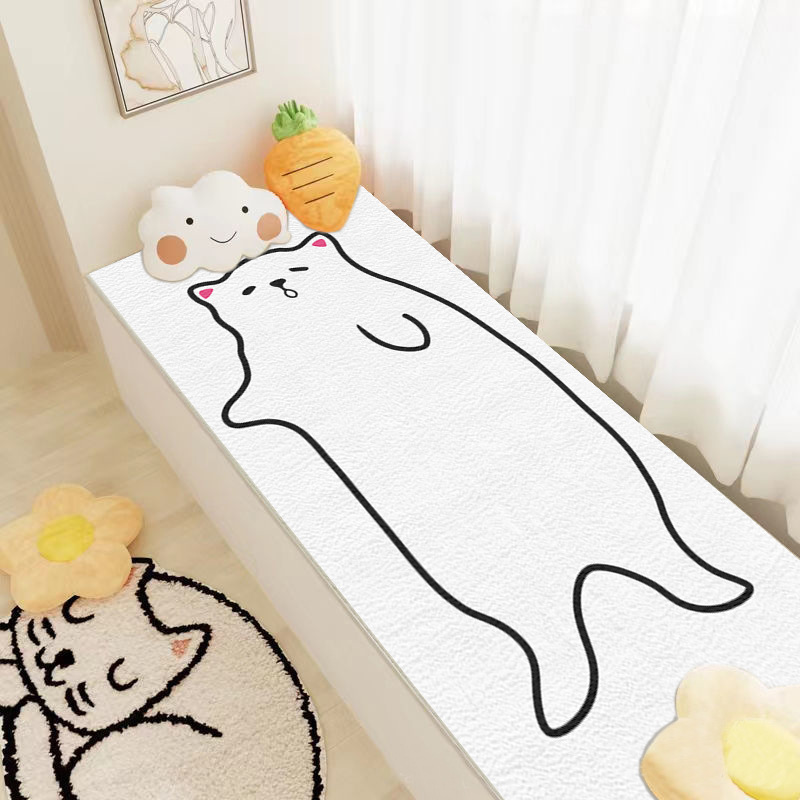 Ins fresco dormitorio cama manta hogar gran área gato-como alfombra de dibujos animados de Cachemira-como la ventana de la Bahía sala de estar mat