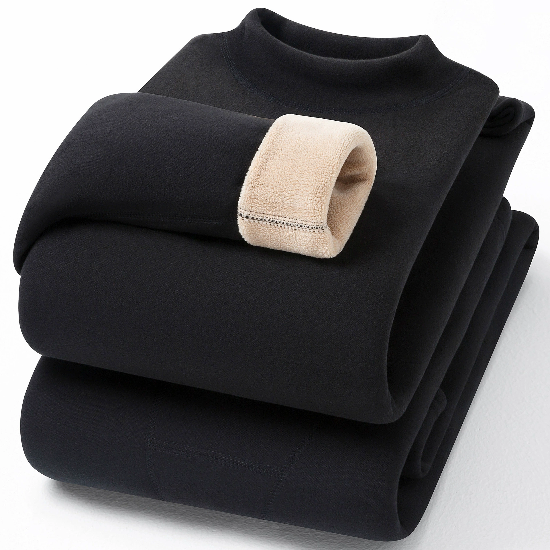 [Горбатый бархат] Осеннее и зимнее термобелье с половинным вырезом мужские и женские костюмы с бархатным толстым холодом осенняя одежда осенние брюки