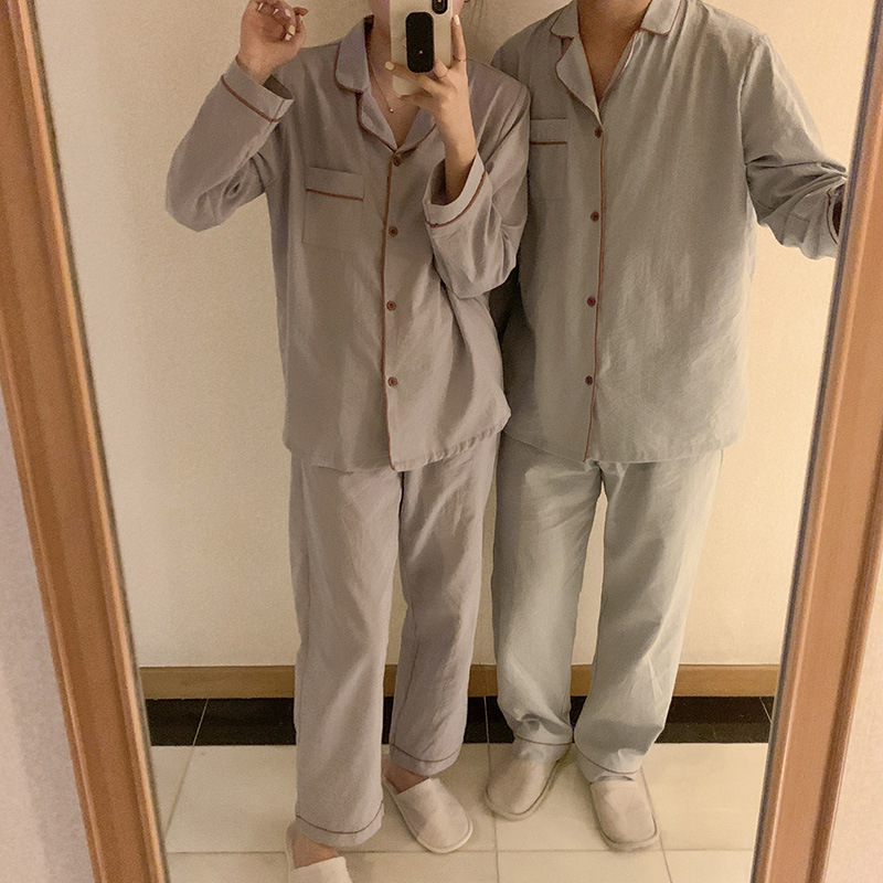 Product details picture_actual shot#New Product#Men's Comfortable Loose Striped Early Autumn Pajamas Home Clothing Set