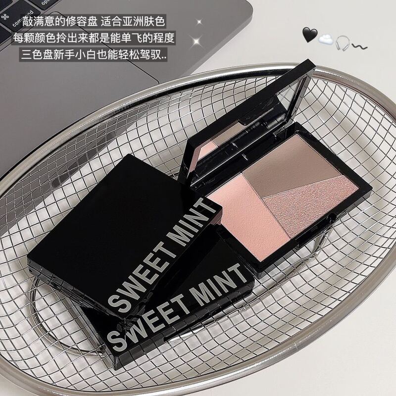 sweet mint三色修容盘高光修容立体鼻影阴影面部提亮哑光一体修容|undefined
