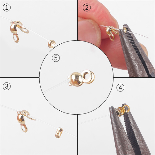 Colorful 14K/18k Gold-Plated Expandable Pendant Split Bezel Chain Necklace Finishing Clasp DIY Material Accessories