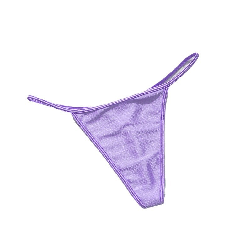 Nueva alta calidad nacarado tela ropa interior de las mujeres pequeño fresco dulce del color caramelo chica puro deseo sexy Tanga