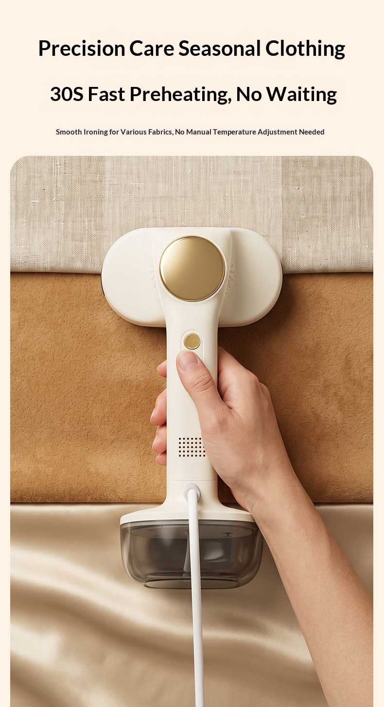 Adhesive Hanging Garment Steamer, Two-Level Suction, Dry and Wet