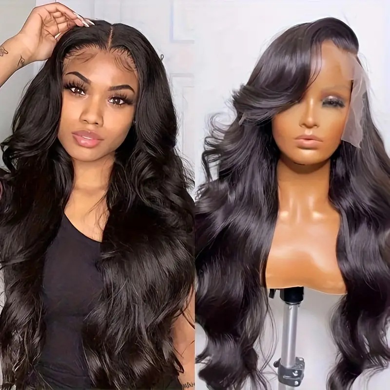 Perruque ondulée tendance en dentelle synthétique à clips, style européen/américain, cheveux longs, courts ou mi-longs, base en dentelle résistante à la température_voghion.com