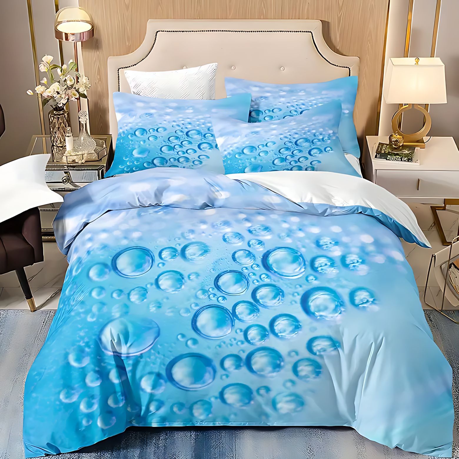 TEMU / JIT abrasión colchón kit burbuja de color impresión digital 3D fuente de ropa de cama fabricantes