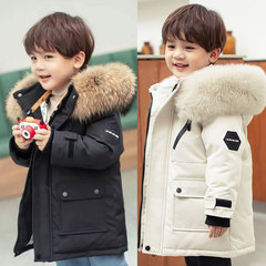 兒童棉服男童中長款2024新款洋氣中小童裝加厚男寶冬裝男孩外套潮