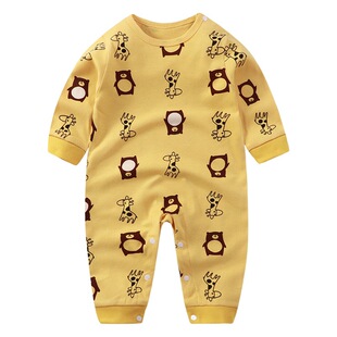 Baby jumpsuit Autumn 2023 spring and autumn 0-2 years old baby climbing long sleeve trousers newborn ha clothes a generation of hair