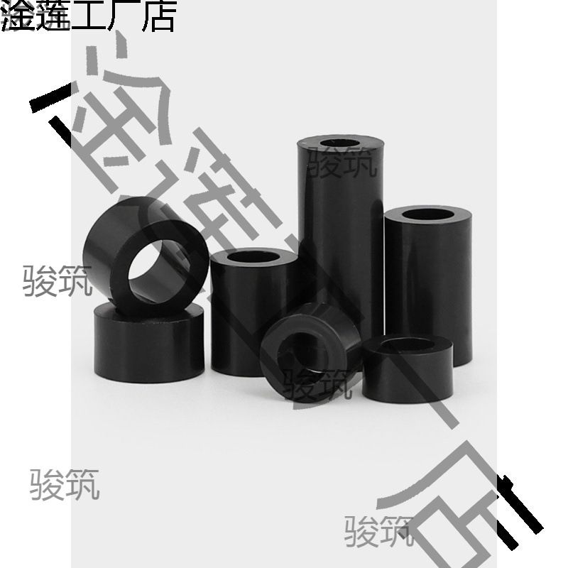 黑色尼龙隔离柱ABS直通垫柱套管圆体间隔垫圈m2M3M4M5M6M8M10宣旭