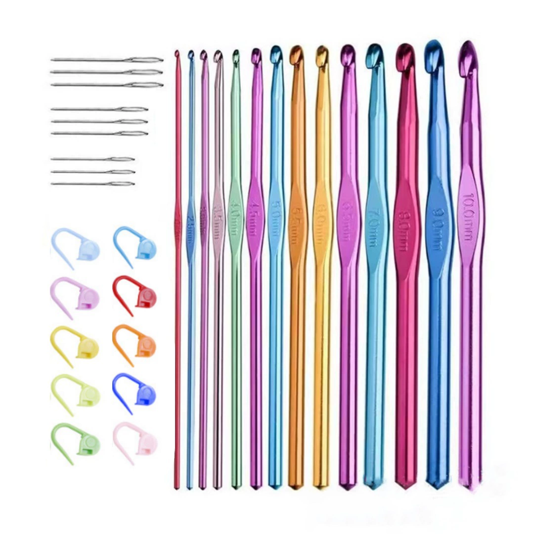 Amazon вязаный крючком костюм большой глаз тупая игла Пряжка 14 шт. алюминиевый вязаный крючком костюм оптом вязание крючком оптом