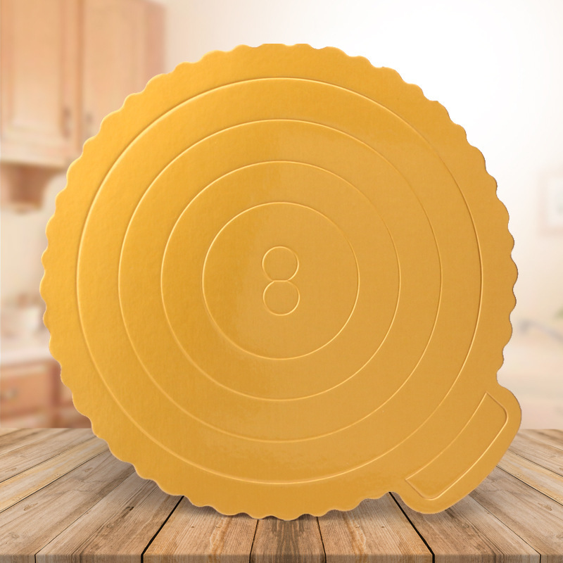 烘焙慕斯西点烘焙包装金色底托8寸圆形蛋糕盒批发硬底托现货客户