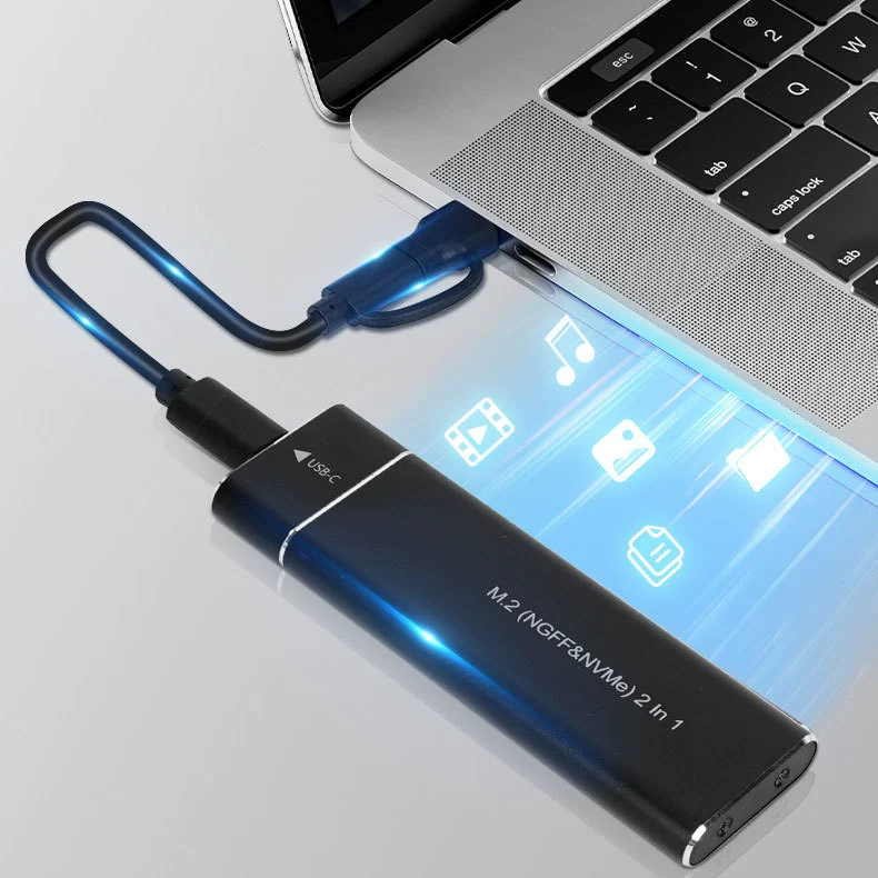 Корпус для SSD M.2 USB 3.1 10G, двойный протокол NGFF/NVMe, внешний M.2 накопитель для ноутбука