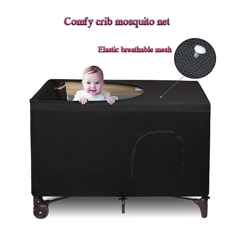 Cross-Border Baby Crib Stroller Anti-Fall Mosquito Net Breathable Elastic Mosquito Net Light-Blocking Comfortable Protective Cover Cpc Certificate