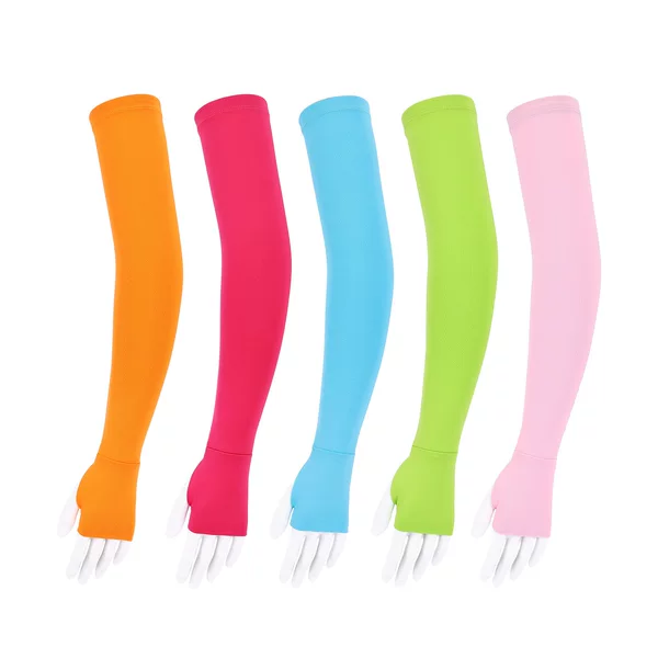 Silicone Fingerless Ice Silk Sleeves for Summer Sun Protection and Uv Protection, Outdoor Ice Sleeves for Men and Women, Cycling Cool Hand Sleeves