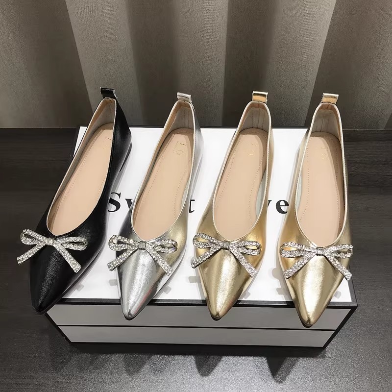 Fashionable universal shoes low-cut pointed-toe flat with…