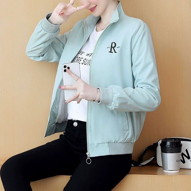 Плюс/Короткая куртка Женская 2024 весна и осень новая корейская версия воротника повседневная дикая свободная куртка топ Другие