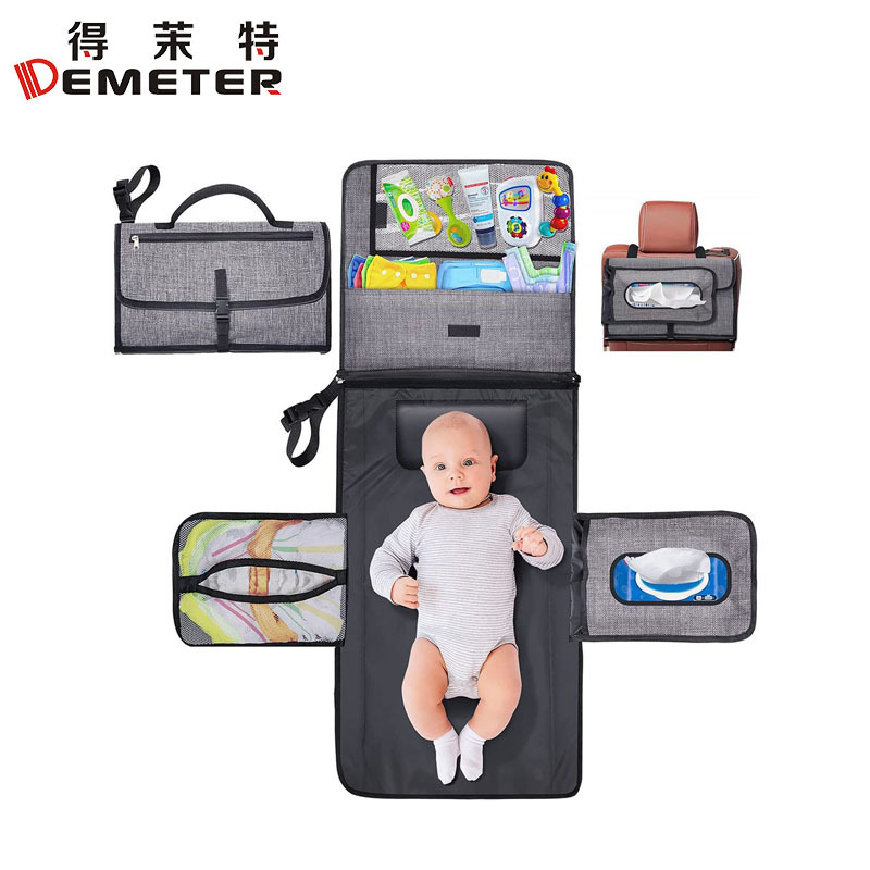 아기 휴대용 기저귀 가방 아마존 뜨거운 판매 접이식 휴대용 옥스포드 천 방수 기저귀 패드 아기 기저귀 패드