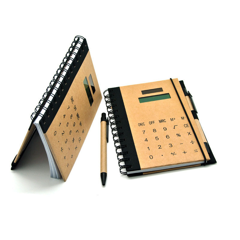 Diario libro calculadora Memo pad ordenador con pluma solar multifuncional ordenador 3009